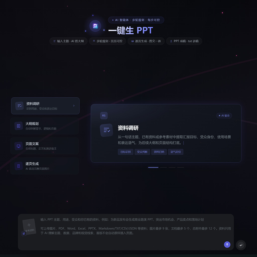一键智能生成PPT演示